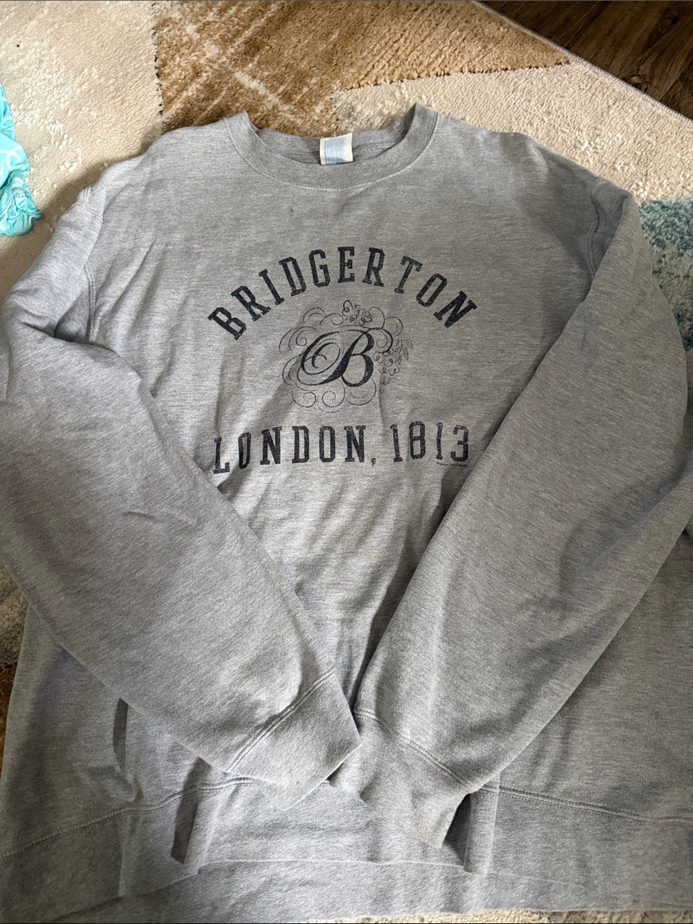 Bridgerton London 1813 Gray Crewneck Sweatshirt